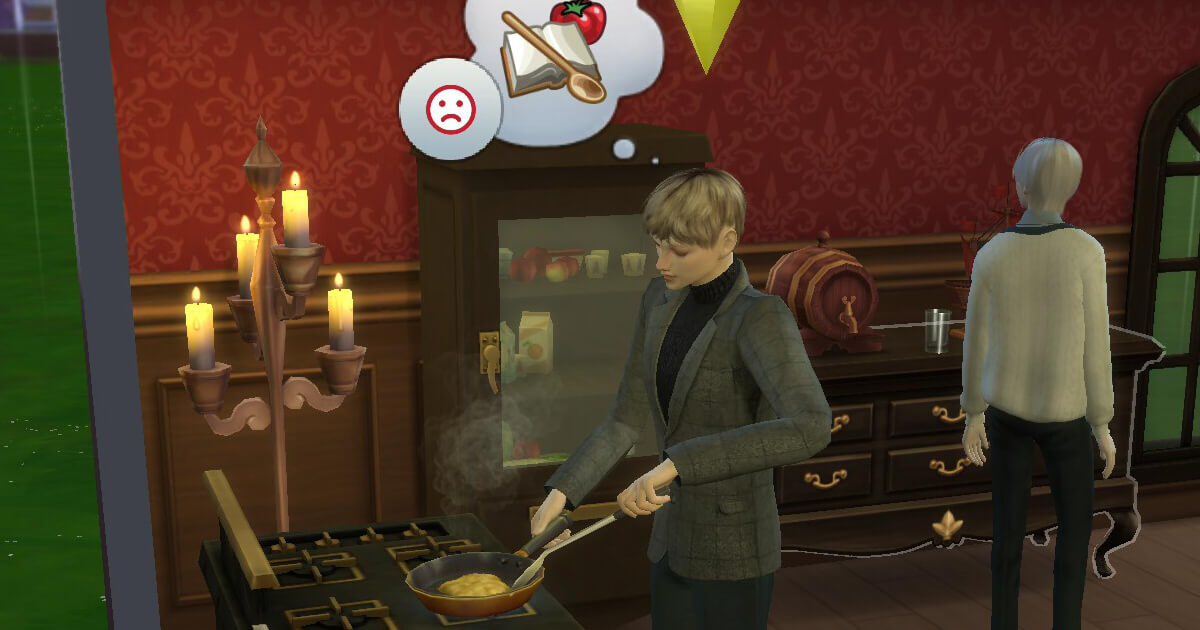 sims4で料理をするシムの画像