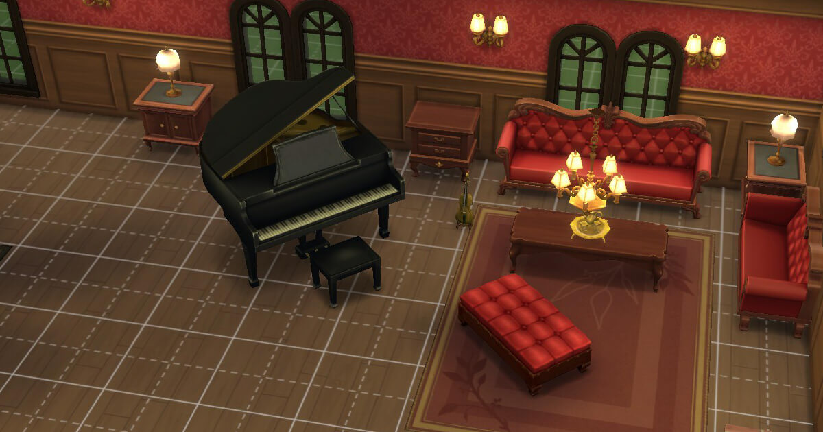 sims4の建築でピアノを設置した画像
