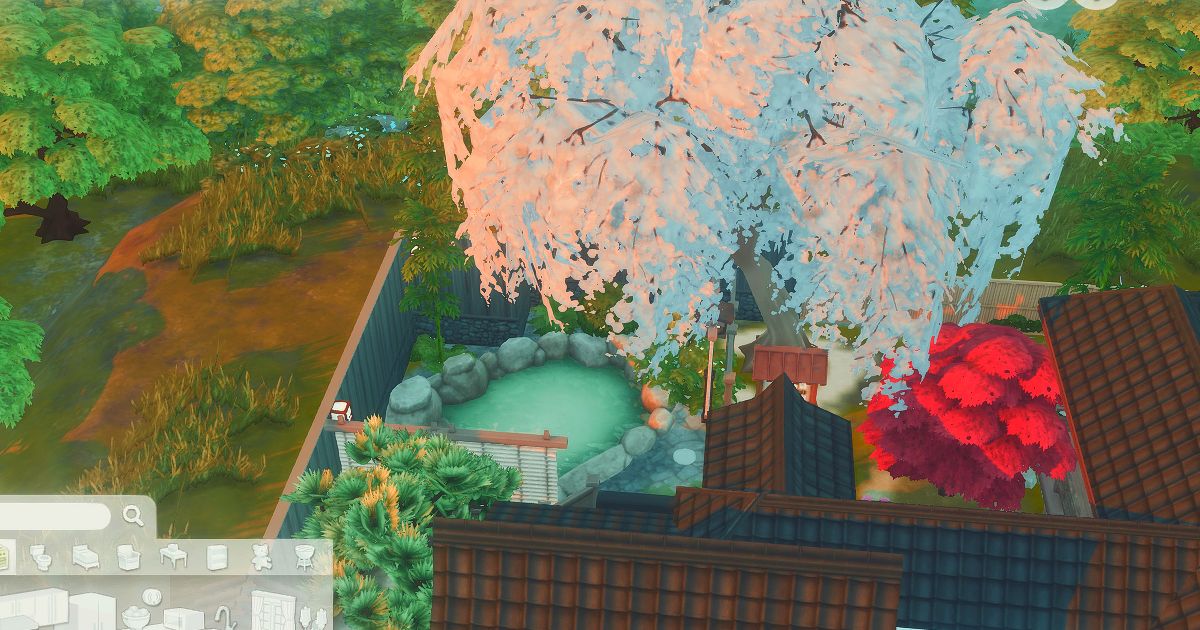 sims4の温泉と桜