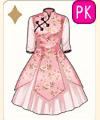 チャイナ風花柄ドレス